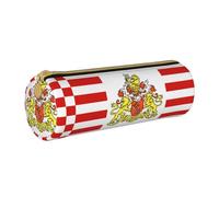 WXZYFP Trousse à crayons en cuir croisé avec drapeau du Sénat de Brême respectueuse de l'environnement, légère et portable, adaptée pour un usage quotidien.