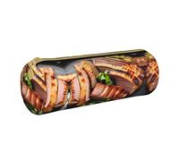 WXZYFP Trousse à crayons Golden Roast en cuir croisé respectueux de l'environnement, légère et portable, adaptée pour un usage quotidien.