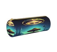 WXZYFP Trousse à crayons Spacecraft descend en cuir croisé respectueux de l'environnement, légère et portable, adaptée pour un usage quotidien.