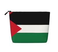 WXZYFP Trousse à maquillage 100 % polyester monocouche imitation lin, adaptée pour les voyages quotidiens. Drapeau de l'État de Palestine