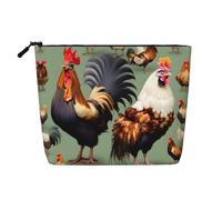 WXZYFP Trousse à maquillage 100 % polyester monocouche imitation lin, adaptée pour les voyages quotidiensCoq et poulet