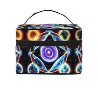 WXZYFP Trousse cosmétique de voyage Cosmic Stars, indispensable pour les amateurs de voyage en plein air, a une structure interne simple.