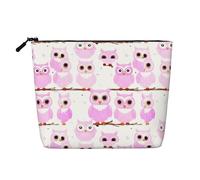 WXZYFP Trousse de maquillage 100 % polyester monocouche imitation lin, adaptée pour les voyages quotidiens. Motif chouette mignonne