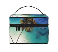 WXZYFP Trousse de maquillage Beach Coconut Sunshine Travel indispensable pour les amateurs de voyage en plein air, a une structure interne simple.