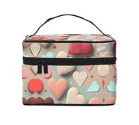 WXZYFP Trousse de maquillage de voyage à motif d'amour, essentielle pour les amateurs de voyage en plein air, a une structure interne simple, noire, taille unique