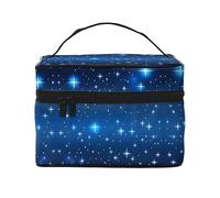 WXZYFP Trousse de maquillage de voyage à motif étoile bleue, essentielle pour les amateurs de voyage en plein air, a une structure interne simple.