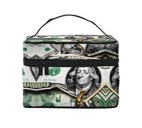 WXZYFP Trousse de maquillage de voyage à motifs de billets de banque, essentielle pour les amateurs de voyage en plein air, a une structure interne simple.