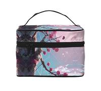 WXZYFP Trousse de maquillage de voyage à petites fleurs roses, indispensable pour les amateurs de voyage en plein air, a une structure interne simple, noir, taille unique