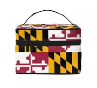 WXZYFP Trousse de maquillage de voyage avec drapeau de l'État du Maryland, indispensable pour les amateurs de voyage en plein air, a une structure interne simple.