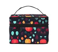 WXZYFP Trousse de maquillage de voyage avec fleurs de citrouille, indispensable pour les amateurs de voyage en plein air, a une structure interne simple.