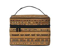 WXZYFP Trousse de maquillage de voyage avec fresques égyptiennes, indispensable pour les amateurs de voyage en plein air, a une structure interne simple.