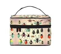 WXZYFP Trousse de maquillage de voyage avec petits insectes, indispensable pour les amateurs de voyage en plein air, a une structure interne simple, noir, taille unique