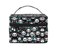 WXZYFP Trousse de maquillage de voyage avec visage mignon de panda, indispensable pour les amateurs de voyage en plein air, a une structure interne simple, noir, taille unique