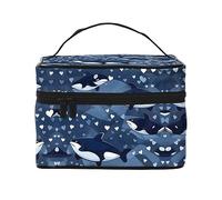 WXZYFP Trousse de maquillage de voyage Blue Killer Whale, indispensable pour les amateurs de voyage en plein air, a une structure interne simple.