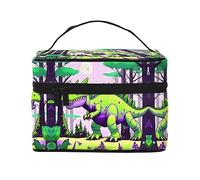 WXZYFP Trousse de maquillage de voyage dinosaure vert, essentielle pour les amateurs de voyage en plein air, a une structure interne simple, noire, taille unique