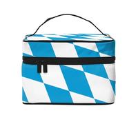 WXZYFP Trousse de maquillage de voyage drapeau bavarois, indispensable pour les amateurs de voyage en plein air, a une structure interne simple.