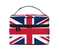 WXZYFP Trousse de maquillage de voyage drapeau britannique, indispensable pour les amateurs de voyage en plein air, a une structure interne simple.