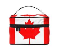 WXZYFP Trousse de maquillage de voyage drapeau canadien, indispensable pour les amateurs de voyage en plein air, a une structure interne simple, noir, taille unique