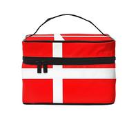 WXZYFP Trousse de maquillage de voyage drapeau danois du Danemark, indispensable pour les amateurs de voyage en plein air, a une structure interne simple.