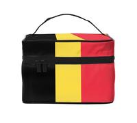 WXZYFP Trousse de maquillage de voyage Drapeau de Belgique, indispensable pour les amateurs de voyage en plein air, a une structure interne simple.