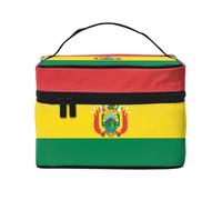 WXZYFP Trousse de maquillage de voyage drapeau de Bolivie, indispensable pour les amateurs de voyage en plein air, a une structure interne simple.