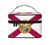 WXZYFP Trousse de maquillage de voyage Drapeau de Floride, indispensable pour les amateurs de voyage en plein air, a une structure interne simple.