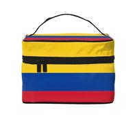 WXZYFP Trousse de maquillage de voyage drapeau de la Colombie, indispensable pour les amateurs de voyage en plein air, a une structure interne simple.
