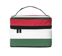 WXZYFP Trousse de maquillage de voyage drapeau de la Hongrie, indispensable pour les amateurs de voyage en plein air, a une structure interne simple.