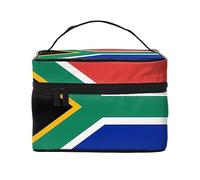 WXZYFP Trousse de maquillage de voyage drapeau de l'Afrique du Sud, indispensable pour les amateurs de voyage en plein air, a une structure interne simple.