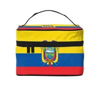WXZYFP Trousse de maquillage de voyage Drapeau de l'Équateur, indispensable pour les amateurs de voyage en plein air, a une structure interne simple, noir, taille unique
