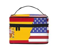 WXZYFP Trousse de maquillage de voyage drapeau de l'Espagne américaine, indispensable pour les amateurs de voyage en plein air, a une structure interne simple, noir, taille unique
