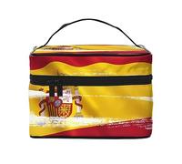 WXZYFP Trousse de maquillage de voyage drapeau de l'Espagne, indispensable pour les amateurs de voyage en plein air, a une structure interne simple, noir, taille unique