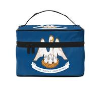 WXZYFP Trousse de maquillage de voyage drapeau de l'État de Louisiane, indispensable pour les amateurs de voyage en plein air, a une structure interne simple.