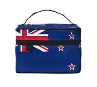 WXZYFP Trousse de maquillage de voyage drapeau de Nouvelle-Zélande, indispensable pour les amateurs de voyage en plein air, a une structure interne simple.