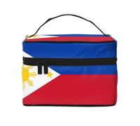 WXZYFP Trousse de maquillage de voyage drapeau des Philippines, indispensable pour les amateurs de voyage en plein air, a une structure interne simple.