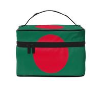 WXZYFP Trousse de maquillage de voyage drapeau du Bangladesh, indispensable pour les amateurs de voyage en plein air, a une structure interne simple, noir, taille unique
