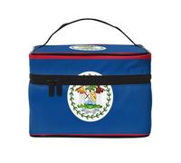 WXZYFP Trousse de maquillage de voyage drapeau du Belize, indispensable pour les amateurs de voyage en plein air, a une structure interne simple.
