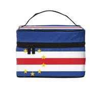 WXZYFP Trousse de maquillage de voyage drapeau du Cap-Vert, indispensable pour les amateurs de voyage en plein air, a une structure interne simple.