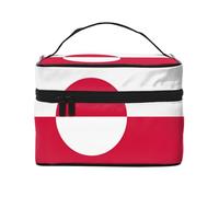 WXZYFP Trousse de maquillage de voyage drapeau du Groenland, indispensable pour les amateurs de voyage en plein air, a une structure interne simple.