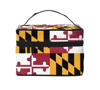 WXZYFP Trousse de maquillage de voyage Drapeau du Maryland, indispensable pour les amateurs de voyage en plein air, a une structure interne simple.