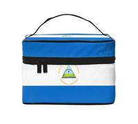 WXZYFP Trousse de maquillage de voyage Drapeau du Nicaragua, indispensable pour les amateurs de voyage en plein air, a une structure interne simple.