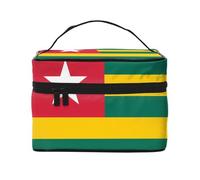 WXZYFP Trousse de maquillage de voyage Drapeau du Togo, indispensable pour les amateurs de voyage en plein air, a une structure interne simple.