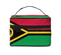 WXZYFP Trousse de maquillage de voyage Drapeau du Vanuatu, indispensable pour les amateurs de voyage en plein air, a une structure interne simple, noir, taille unique