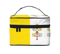 WXZYFP Trousse de maquillage de voyage drapeau du Vatican, indispensable pour les amateurs de voyage en plein air, a une structure interne simple.