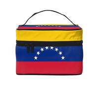 WXZYFP Trousse de maquillage de voyage drapeau du Venezuela, indispensable pour les amateurs de voyage en plein air, a une structure interne simple.