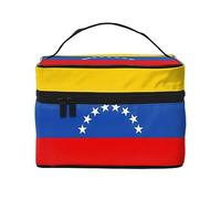 WXZYFP Trousse de maquillage de voyage Drapeau du Venezuela, indispensable pour les amateurs de voyage en plein air, a une structure interne simple, noir, taille unique