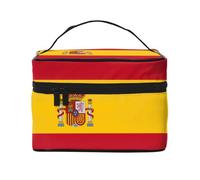 WXZYFP Trousse de maquillage de voyage drapeau espagnol, indispensable pour les amateurs de voyage en plein air, a une structure interne simple.