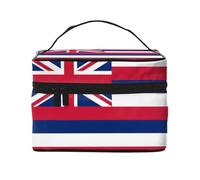 WXZYFP Trousse de maquillage de voyage drapeau hawaïen, indispensable pour les amateurs de voyage en plein air, a une structure interne simple.