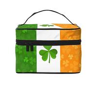 WXZYFP Trousse de maquillage de voyage drapeau irlandais, indispensable pour les amateurs de voyage en plein air, a une structure interne simple.