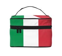 WXZYFP Trousse de maquillage de voyage drapeau italien, indispensable pour les amateurs de voyage en plein air, a une structure interne simple.